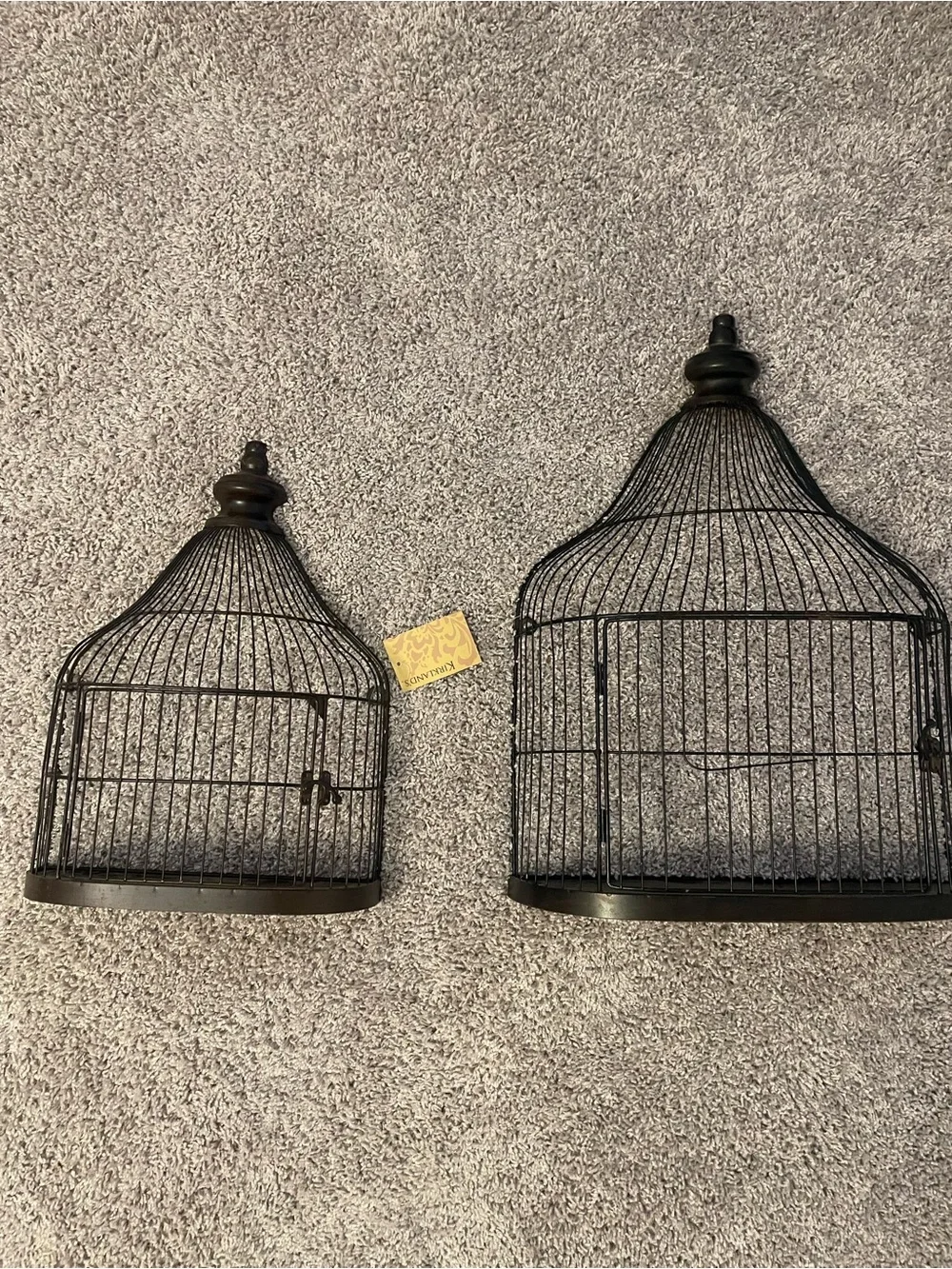 NWT Kirkland’s Black Metal Decorative Birdcage Set of 2